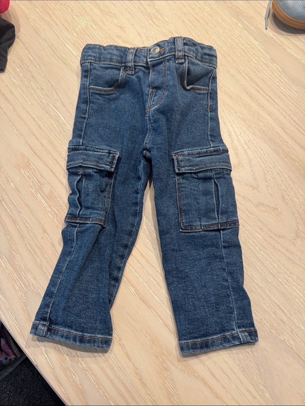 Zara Dark Blue Cargo Denim Jeans for Kids